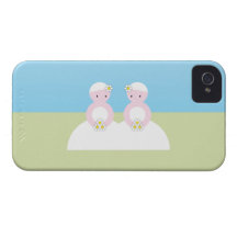 Two caucasian brides iPhone 4 Case-Mate cases