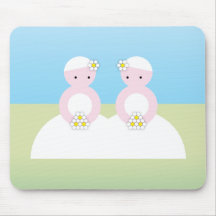 Two caucasian brides mouse pad