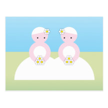 Two caucasian brides postcards