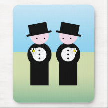 Two caucasian grooms mouse pad