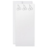Two Cherries. White with Black Outline. Personalized Rack Card