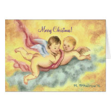 Two Cherubs Christmas Card - angels