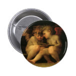 Two Cherubs Reading by Rosso Fiorentino Buttons