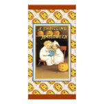 Two children reading ghost stories photo cards
