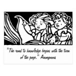 Two Children Reading Post Cards