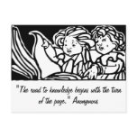 Two Children Reading postcards