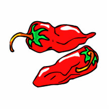 two chili peppers graphic loose acrylic cut out