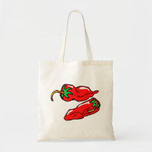 two chili peppers graphic loose tote bags