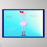 Two Christmas Flamingos Poster