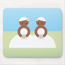 Two colored brides mouse pad