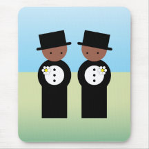 Two colored grooms mousepad
