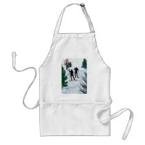 Two Cross Country Skiers Aprons