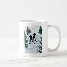 Two Cross Country Skiers Coffee Mug