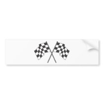 Two crossed chequered flags