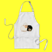 Two Cute Cartoon Sheep Cooking Apron