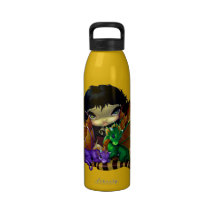 Two Cute Dragonlings Water Bottle Dragon Fairy Art
