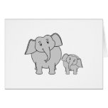 Two Cute Elephants. Cartoon. Card