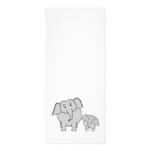 Two Cute Elephants. Cartoon. Personalized Announcements