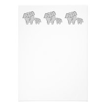 Two Cute Elephants. Cartoon. Invitations