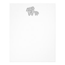 Two Cute Elephants. Cartoon. Personalized Letterhead