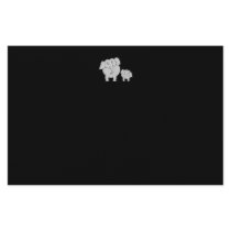 Two Cute Elephants. Cartoon on Black. Stationery Paper