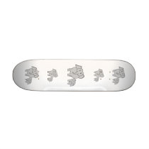 Two Cute Elephants. Cartoon. Skate Boards