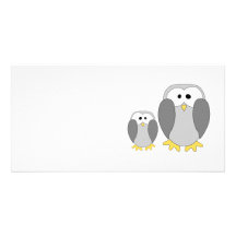 Two Cute Penguins. Cartoon. Custom Photo Card