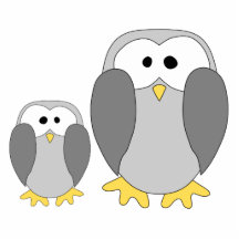 Two Cute Penguins. Cartoon. Photo Sculptures