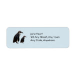Two Cute Penguins Standing Avery Label