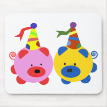 Two cute piggies at party time. mouse pad
