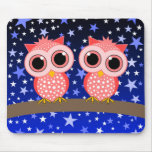 two cute pink owls mousepads