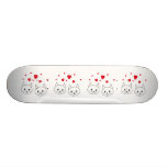 Two Cute White Cats with Red Hearts. Skate Deck