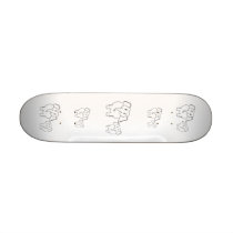 Two Cute White Elephants. Cartoon. Skateboards
