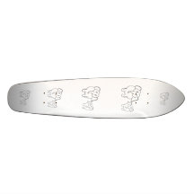 Two Cute White Elephants. Cartoon. Skateboards