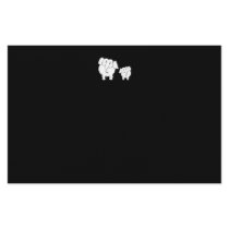 Two Cute White Elephants on Black. Cartoon. Stationery