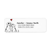 Two Dogs Puppy Love Return Address Label