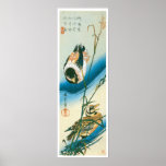 Two Ducks Swimming Among Reeds Posters