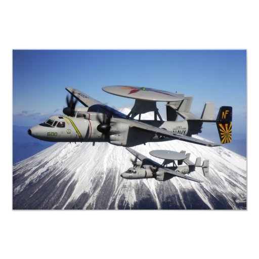 Two E-2C Hawkeyes conduct a flyby Art Photo