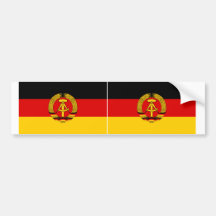 TWO East Germany Flag Bumper Stickers
