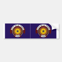 TWO El Paso Flag Bumper Stickers