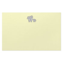 Two Elephants. Cute Adult and Baby Cartoon. Stationery