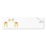 Two Facing Giraffes. Cartoon Bumper Stickers
