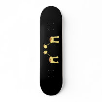 Two Facing Giraffes. Cartoon Skate Board Decks