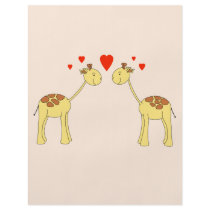 Two Facing Giraffes with Hearts. Cartoon. Personalized Flyer