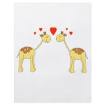 Two Facing Giraffes with Hearts. Cartoon. flyers