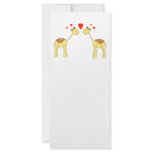 Two Facing Giraffes with Hearts. Cartoon. Rack Card Design