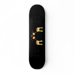 Two Facing Giraffes with Hearts. Cartoon. Custom Skate Board