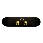 Two Facing Giraffes with Hearts. Cartoon. Custom Skate Board