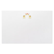 Two Facing Giraffes with Hearts. Cartoon. Stationery Paper