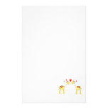 Two Facing Giraffes with Hearts. Cartoon. Stationery